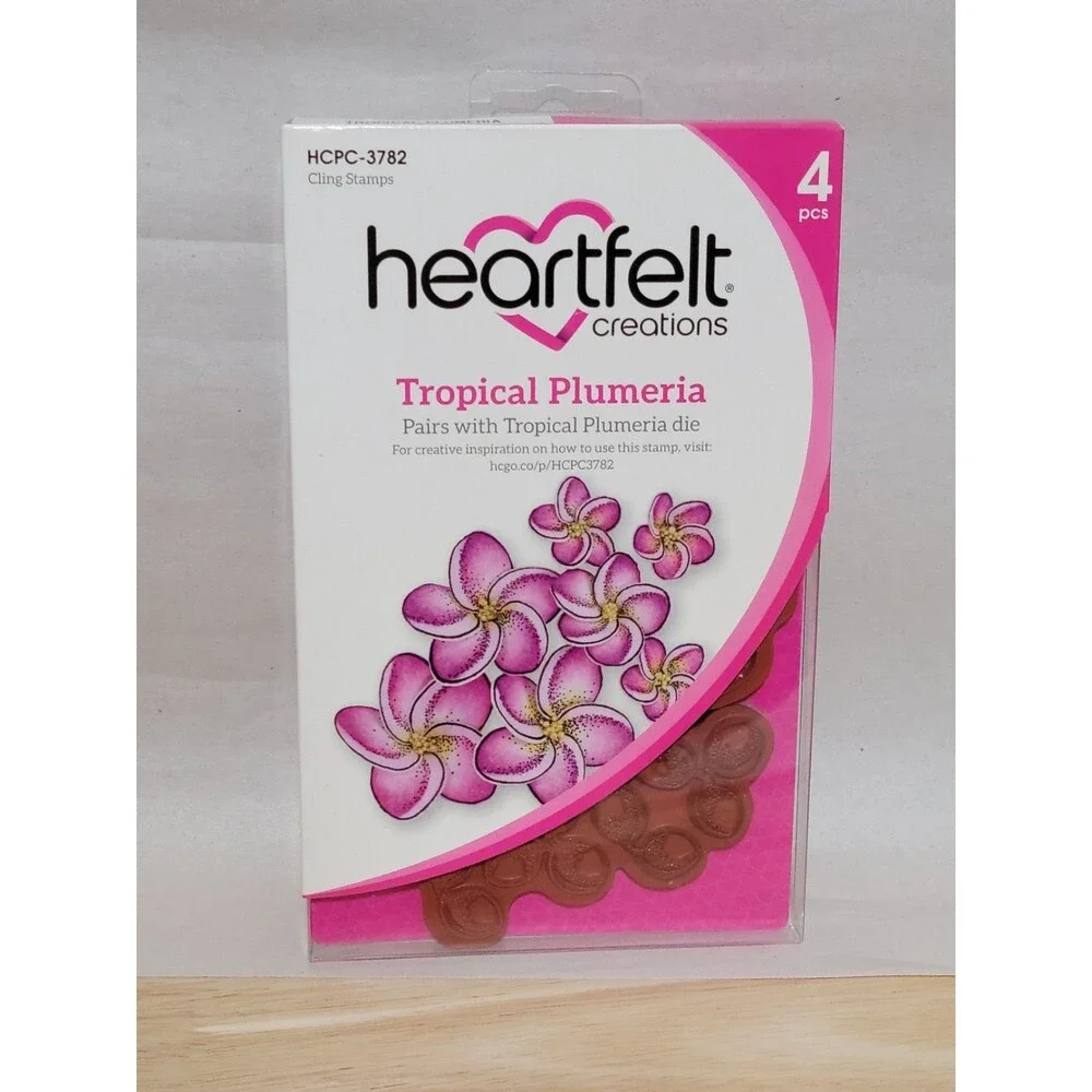 Heartfelt Creations Tropical Plumeria Craft Dies & Cling Stamps / Scrapbook